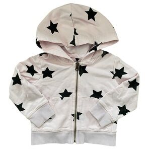 Primary - Light pink with black stars - size 6-12 months
